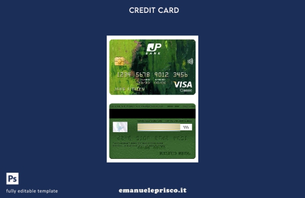 stile verificato Modello di carta classica per visto bancario Japan Post